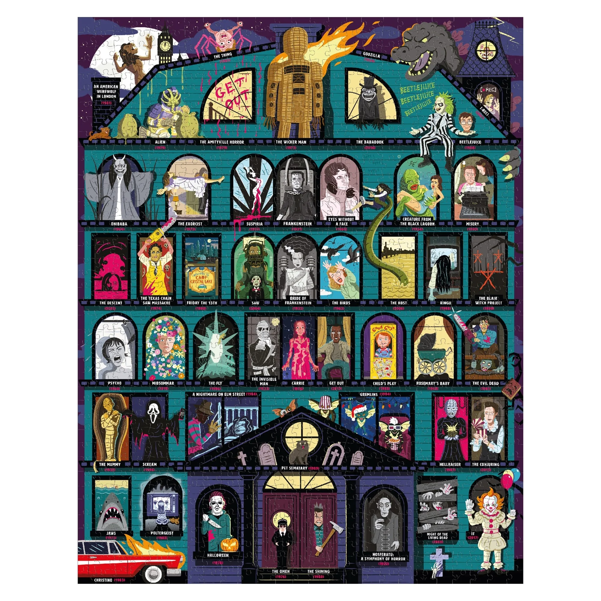 50 Must-Watch Scary Movies Bucket List 1000-piece Puzzle - Image 3