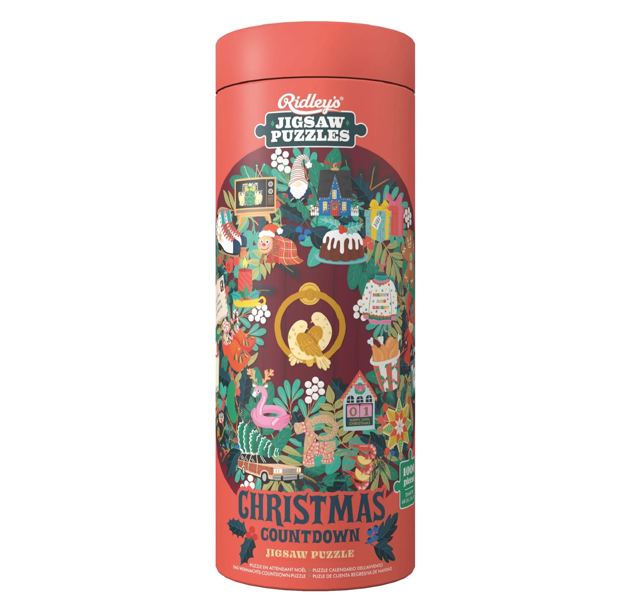 Christmas Countdown 1000-piece Circle Jigsaw Puzzle