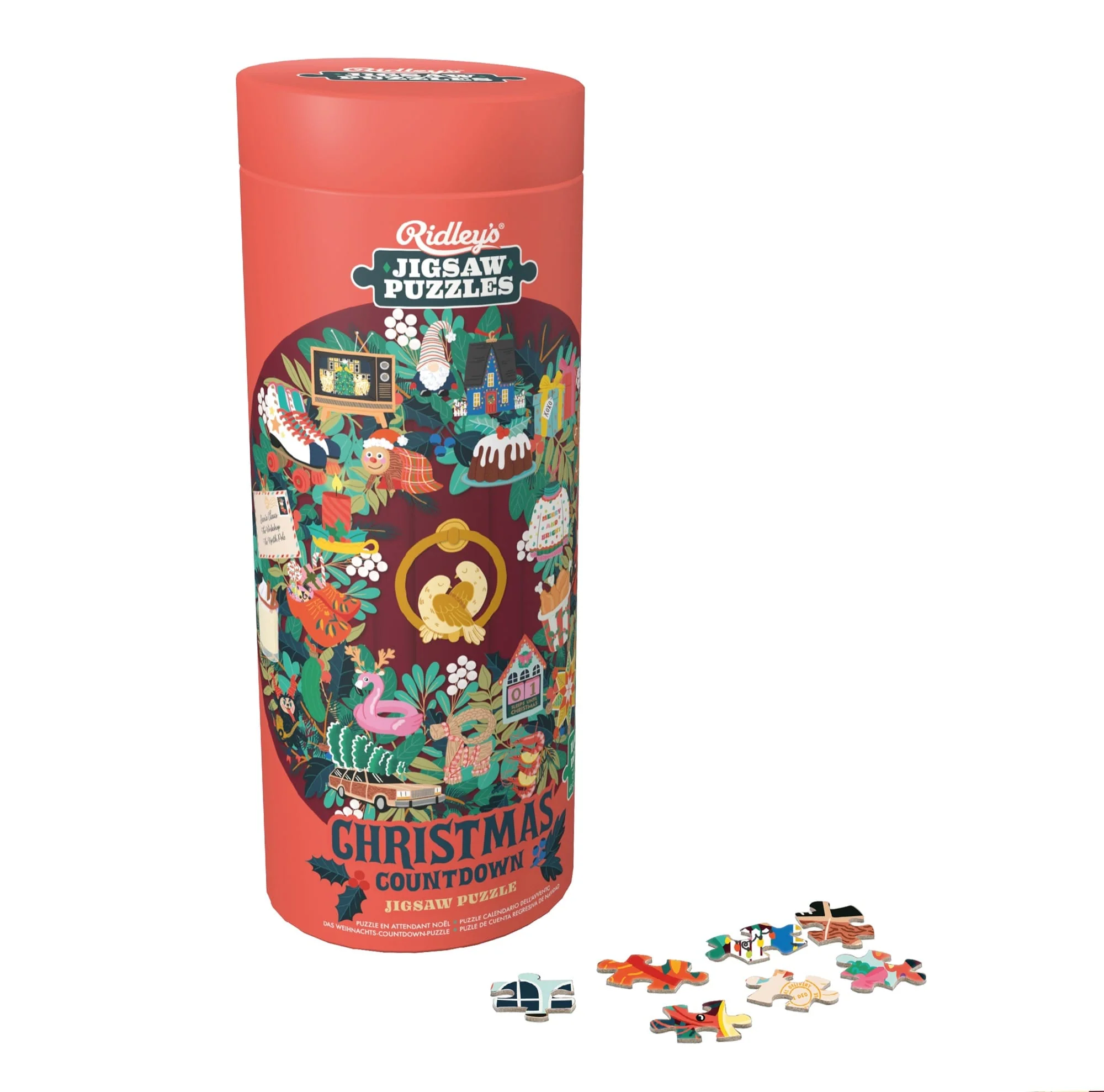 Christmas Countdown 1000-piece Circle Jigsaw Puzzle - Image 2