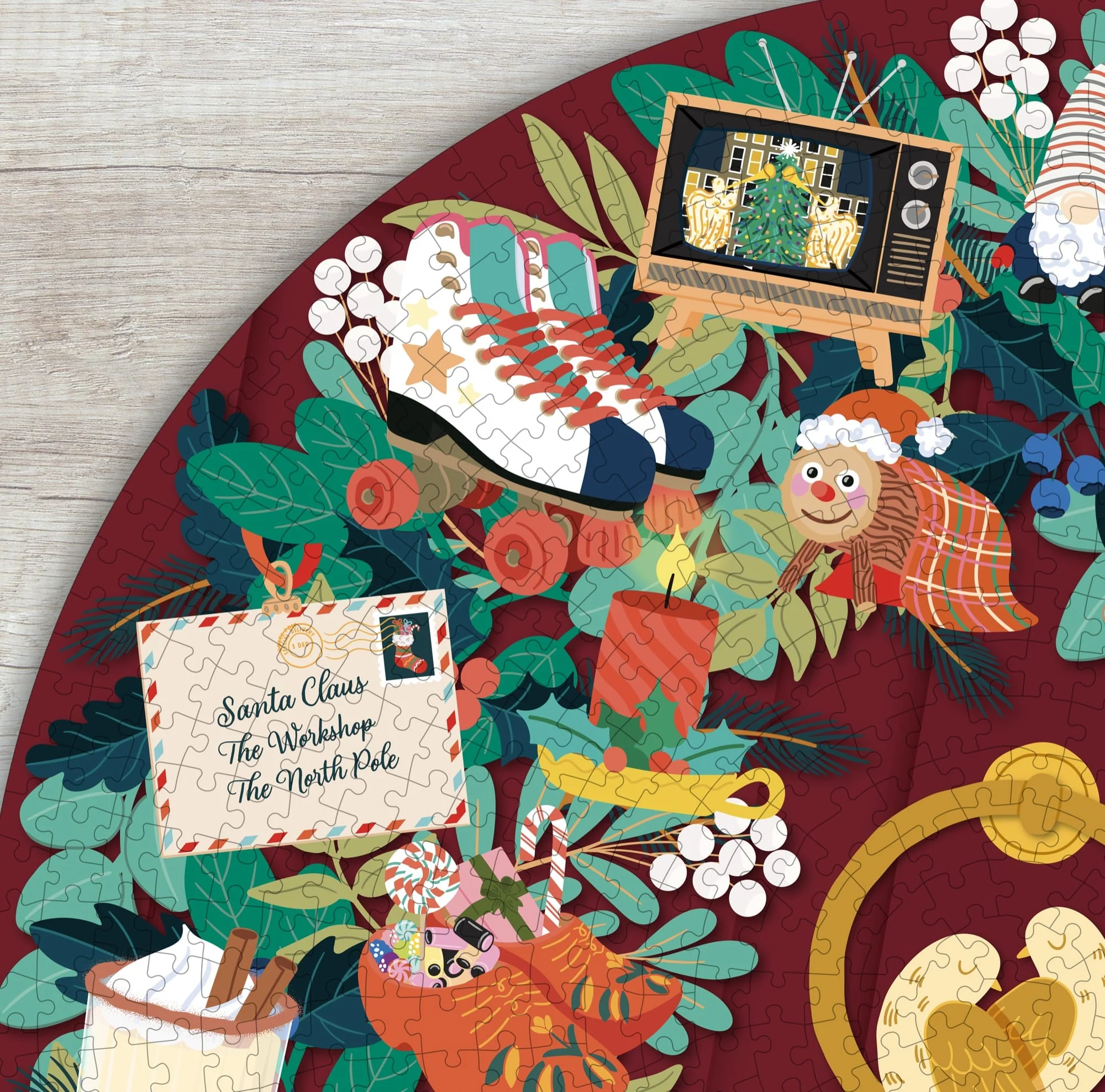 Christmas Countdown 1000-piece Circle Jigsaw Puzzle - Image 4